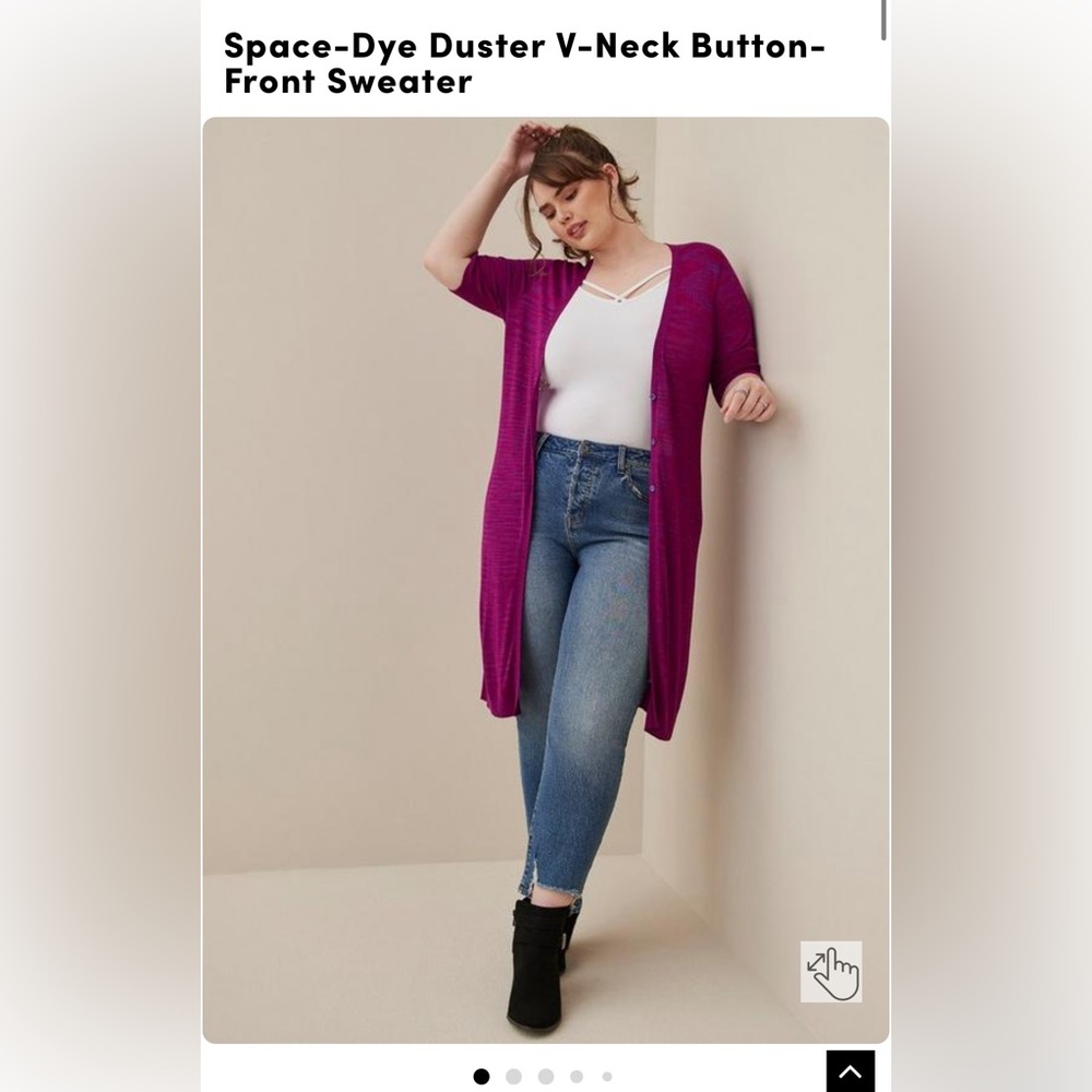 NWOT torrid pink space died duster sweater cardigan